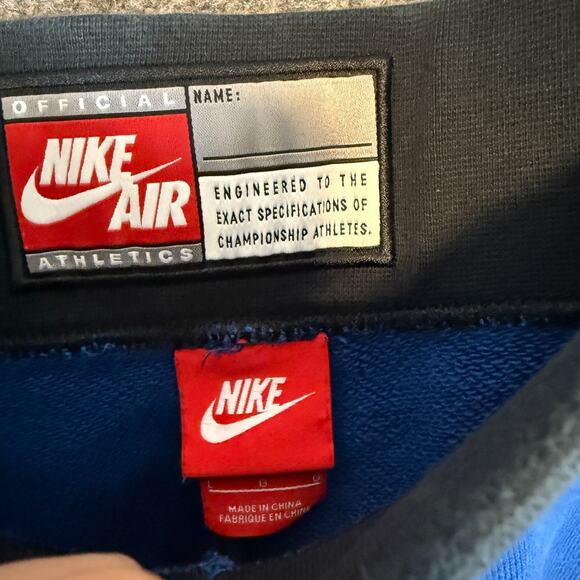 Nike Air Shorts Mens Large Blue Fleece Stretch Swoosh‎ Sweat Shorts Casual - Picture 6 of 10